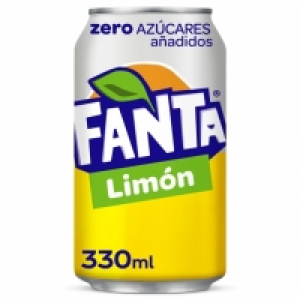 Carrefour  Fanta de limón zero azúcares añadidos lata 33 cl.