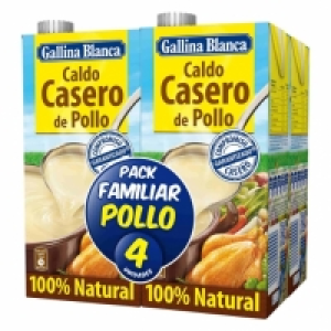 Carrefour  Caldo casero de pollo Gallina Blanca pack de 4 briks de 1 l.