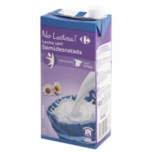 Leche semidesnatada Carrefour sin lactosa brik 1 l.