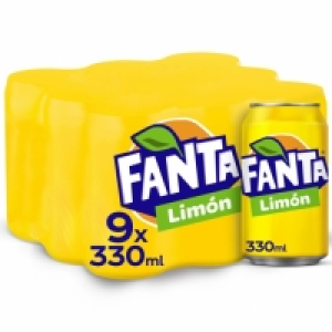 Fanta de limón pack 9 latas de 33 cl.