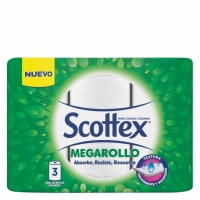 Carrefour  Papel de cocina Megarollo Scottex 3 rollos.
