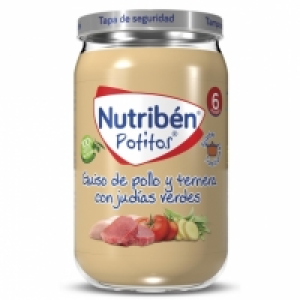 Tarrito de guiso de pollo y ternera con judías verdes desde
