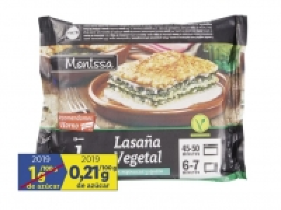 Lasaña vegetal con queso y espinacas 600.00 €