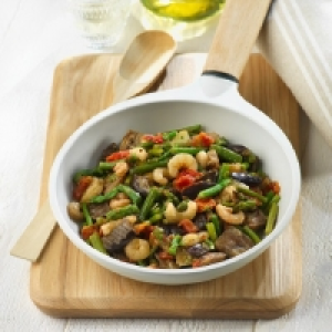 Braseado de verduras con gambas 2.49 €