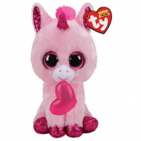 Toysrus  Beanie Boos - Unicornio rosa con corazón - Peluche 15 cm