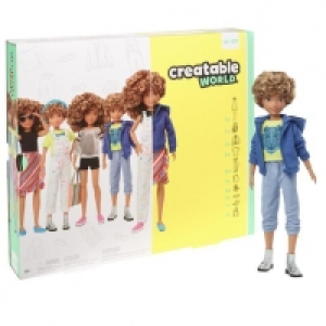 Toysrus  Creatable World - Muñeco Personalizable con Pelo Rubio Rizad