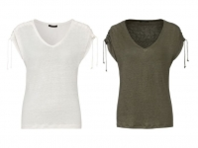 Camiseta de lino con cuello de pico para mujer 6.99 €