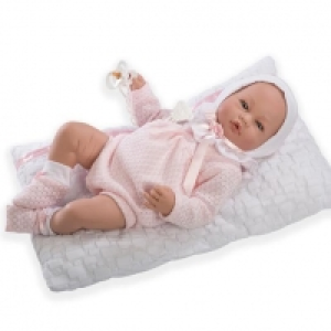 Muñeca Bebé Vera 46 cm con Pelele Rosa