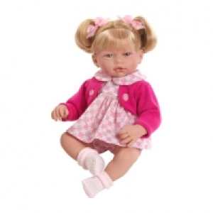 Muñeca Bebé Alba 38 cm Chaqueta Fucsia y Vestido