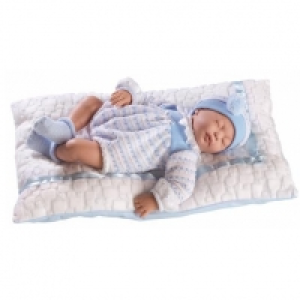 Muñeca Bebé Cris 38 cm Dormida con Cojín Blanco