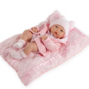 Recién Nacida 36 cm Chaqueta y Cojín Rosa
