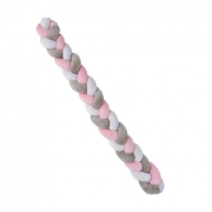 Toysrus  Plastimyr - Protector de Cuna Twist Rosa, Gris y Blanco 120 