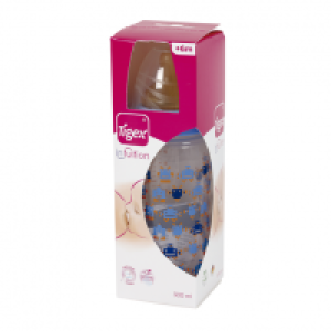 TIGEX biberón cuello ancho latex +6 meses 300 ml (diferentes