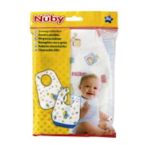 NUBY baberos desechables de algodón +0 meses paquete 10 uds