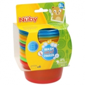 Clarel  NUBY 6 recipientes con tapa 300 ml