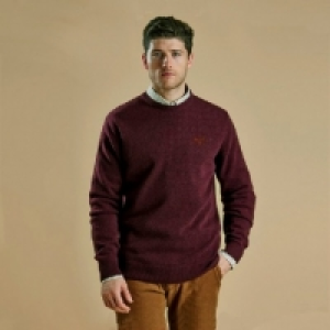 AireLibre Barbour Essential Lambswool Crew Neck merlot