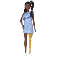 Toysrus  Barbie - Muñeca Fashionista - Vestido Azul Estampado Estrell