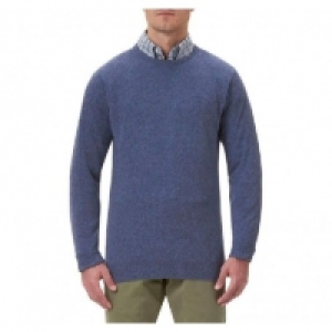 AireLibre Barbour Essential Lambswool Crew Neck light denim