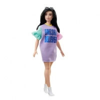Toysrus  Barbie - Muñeca Fashionista - Pelo Negro y Vestido Unicorn B