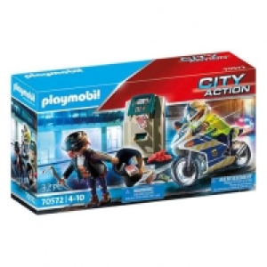 Playmobil - Moto de Policía: Persecución del Ladrón de Diner