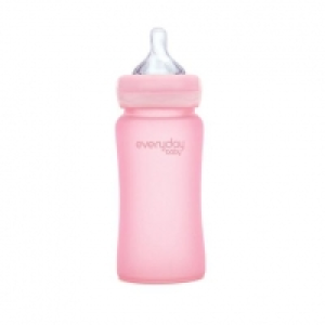 Biberón de cristal 240 ml rosa