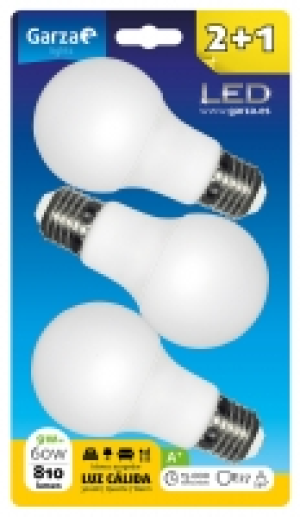 BOMBILLAS LED STANDARD 9W E27 240º 810 LUMENES 30K PACK 2+1
