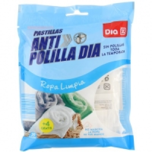 Clarel  DIA pastillas antipolillas aroma ropa limpia bolsa 24 uds