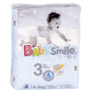 Clarel  BABYSMILE pañales 4-9 kgs talla 3 paquete 72 uds