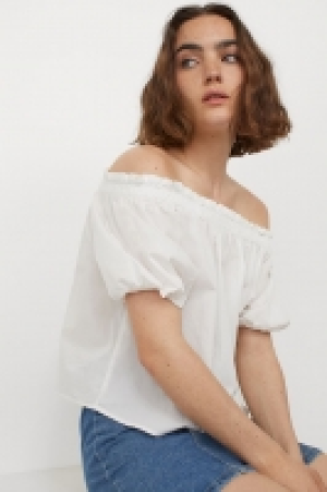 HM  Blusa off-shoulder de algodón