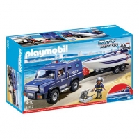 Toysrus  Playmobil - Coche de Policia con Lancha - 5187