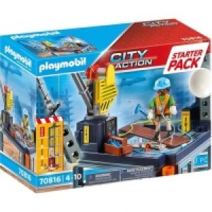 Toysrus  Playmobil - Starter Pack Construcción con grúa 70816