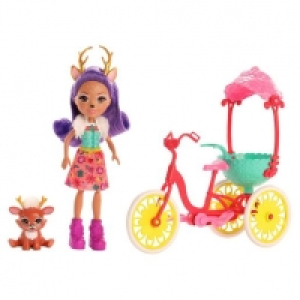 Enchantimals - Pack muñeca con mascota y bicicleta