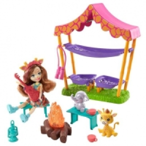 Toysrus  Enchantimals - Muñeca Gillian Giraffe con set de acampada