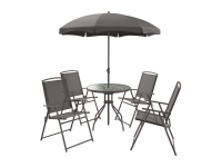 Lidl  Set de cuatro sillas y mesa con sombrilla
