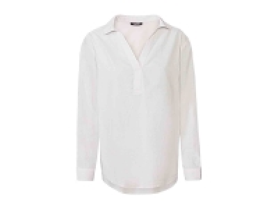 Lidl  Blusa de cáñamo con cuello Kent blanco