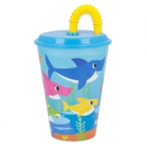 Baby Shark - Vaso con tapa y pajita 430 ml
