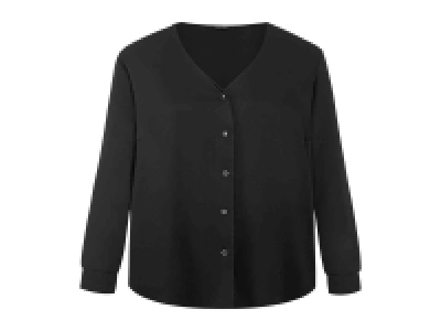 Lidl  Blusa con escote de pico y abotonado completo negro