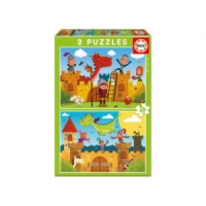Toysrus  Educa Borras - Dragones y Caballeros - Puzzle 2x48 Piezas