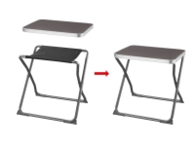 Taburete plegable con tablero de mesa