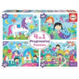 Toysrus  Educa Borrás - Mundo de fantasía - Pack 4 puzzles progresivo