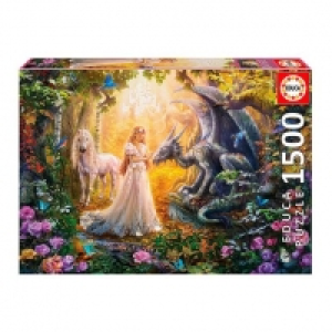 Educa Borras - Dragón, Princesa y Unicornio - Puzzle 1500 Pi