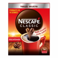 Carrefour  Café soluble descafeinado en sobres Nescafé Classic 14 ud.