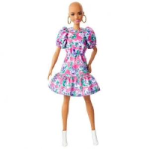 Barbie - Muñeca Fashionista - Alopécica con vestidos de flor