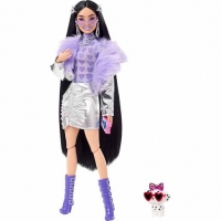 Toysrus  Barbie - Muñeca Extra - Chaqueta con pelo y botas moradas