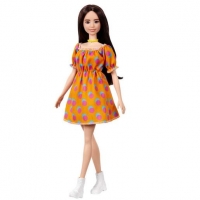 Toysrus  Barbie - Muñeca Fashionista - Vestido naranja sin hombros