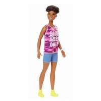 Toysrus  Barbie - Muñeca Fashionista - Pelo Moreno Rizado y Corto