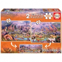 Toysrus  Educa Borrás - Animales Salvajes Pack Puzzles 2x100 Piezas