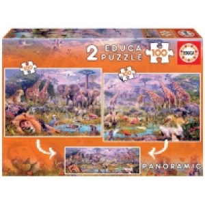 Toysrus  Educa Borrás - Animales Salvajes Pack Puzzles 2x100 Piezas