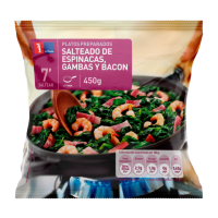 LaSirena  Salteado espinacas, bacon y gambas