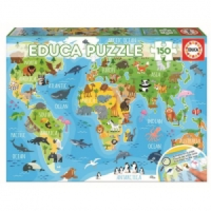 Toysrus  Educa Borras - Mapamundi Animales - Puzzle 150 Piezas